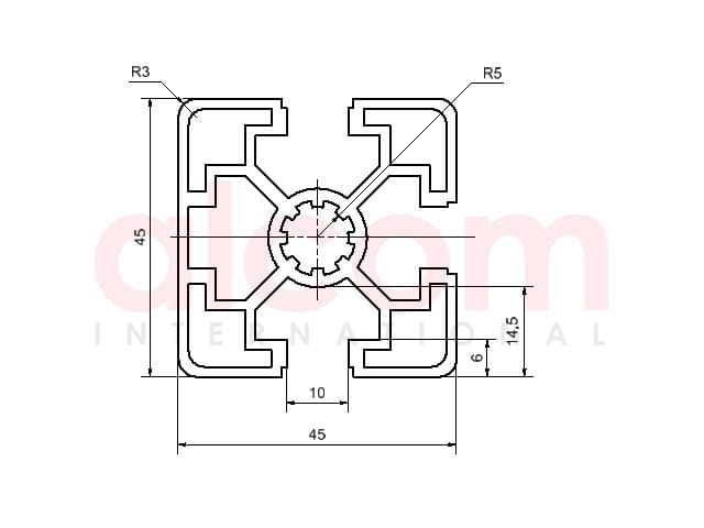 Profil aluminiowy konstrukcyjny 45x45 1N [10]