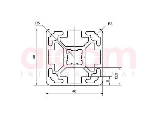 Profil aluminiowy konstrukcyjny 40x40 4N [10]