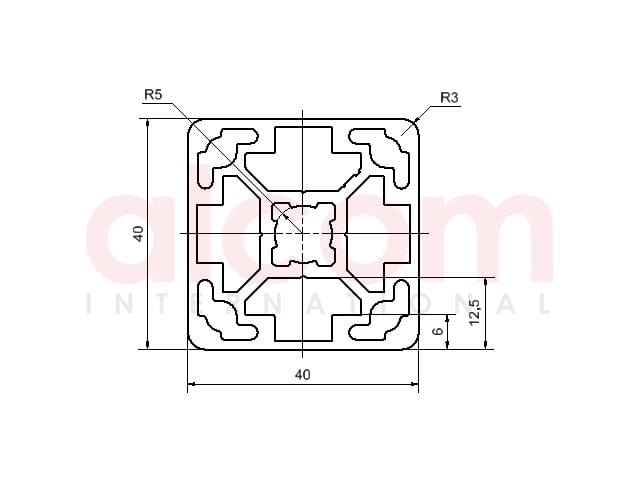 Profil aluminiowy konstrukcyjny 40x40 4N [10]