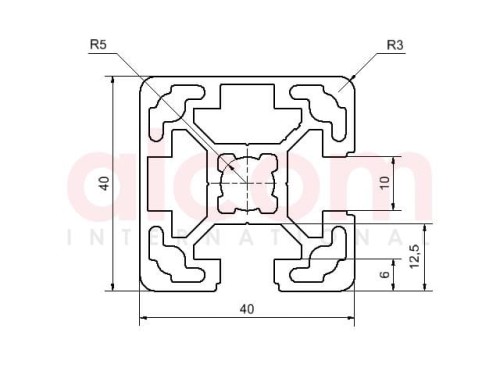 Profil aluminiowy konstrukcyjny 40x40 2N90 [10]