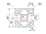 Profil aluminiowy konstrukcyjny 40x40 2N180 [10]