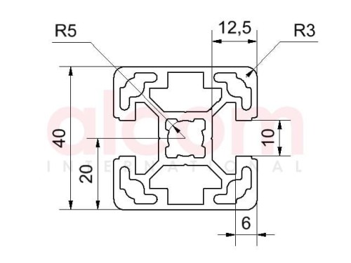 Profil aluminiowy konstrukcyjny 40x40 2N180 [10]