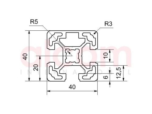 Profil aluminiowy konstrukcyjny 40x40 1N [10]