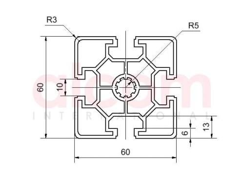 Profil aluminiowy konstrukcyjny 60x60 lekki [10]