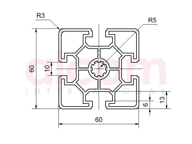 Profil aluminiowy konstrukcyjny 60x60 lekki [10]
