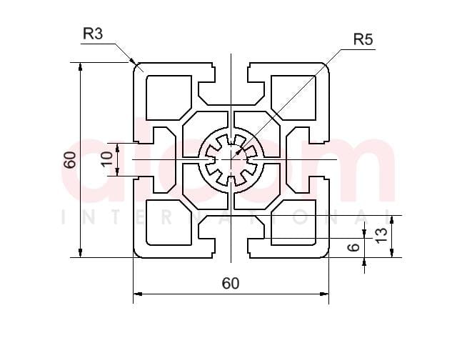 Profil aluminiowy konstrukcyjny 60x60 ciężki [10]