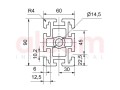 Profil aluminiowy konstrukcyjny 60x90 [10]