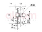 Profil aluminiowy konstrukcyjny 60x90 [10]
