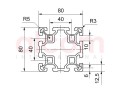 Profil aluminiowy konstrukcyjny 80x80 [10]