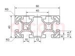 Profil aluminiowy konstrukcyjny 80x40 2N [10]