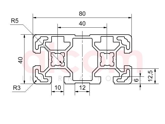 Profil aluminiowy konstrukcyjny 80x40 2N [10]