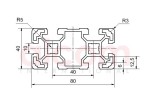 Profil aluminiowy konstrukcyjny 80x40 [10]