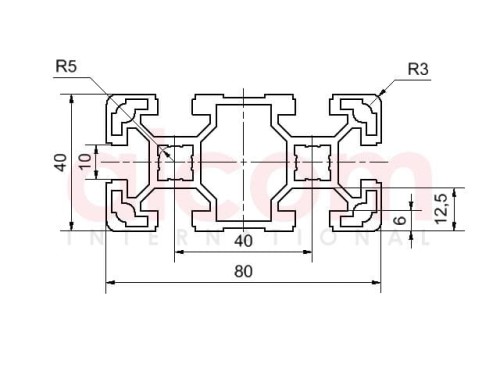 Profil aluminiowy konstrukcyjny 80x40 [10]