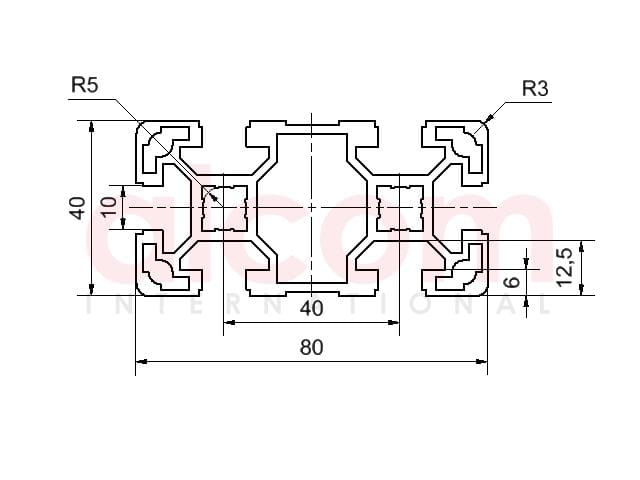 Profil aluminiowy konstrukcyjny 80x40 [10]