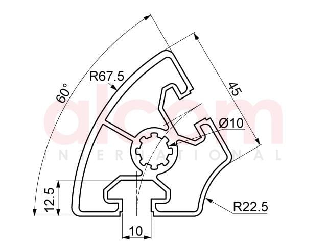 Profil aluminiowy konstrukcyjny R45-60 [10]