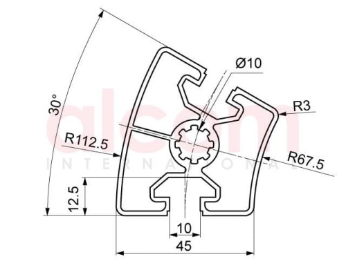 Profil aluminiowy konstrukcyjny R45-30 [10]
