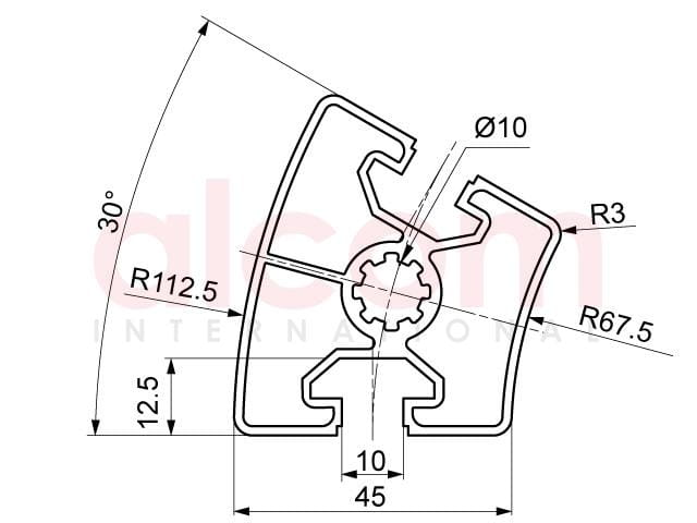 Profil aluminiowy konstrukcyjny R45-30 [10]