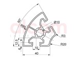 Profil aluminiowy konstrukcyjny  R40-60 [10]