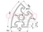 Profil aluminiowy konstrukcyjny R40-45 [10]