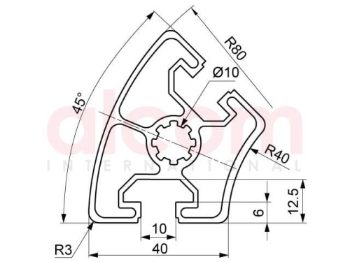 Profil aluminiowy konstrukcyjny R40-45 [10]