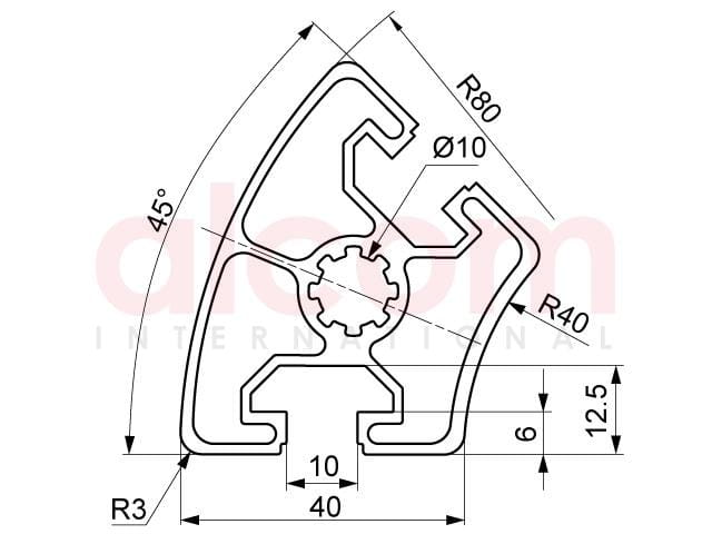 Profil aluminiowy konstrukcyjny R40-45 [10]