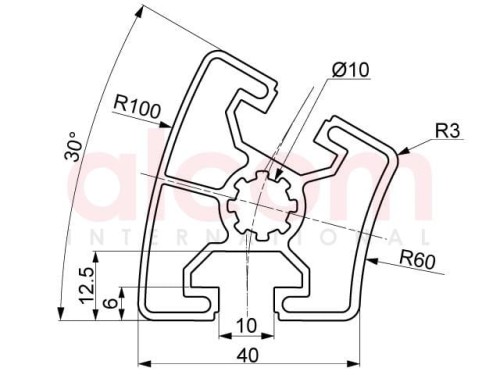Profil aluminiowy konstrukcyjny R40-30 [10]