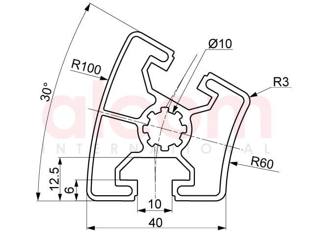 Profil aluminiowy konstrukcyjny R40-30 [10]