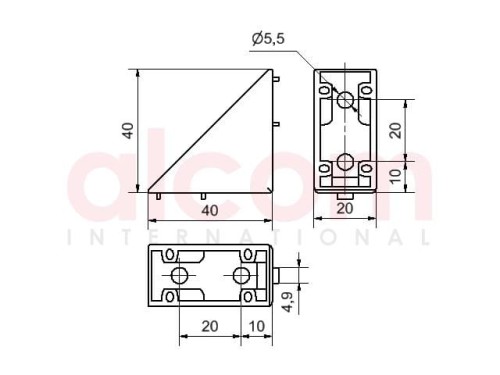 Kątownik 5 40 x 40 ZN