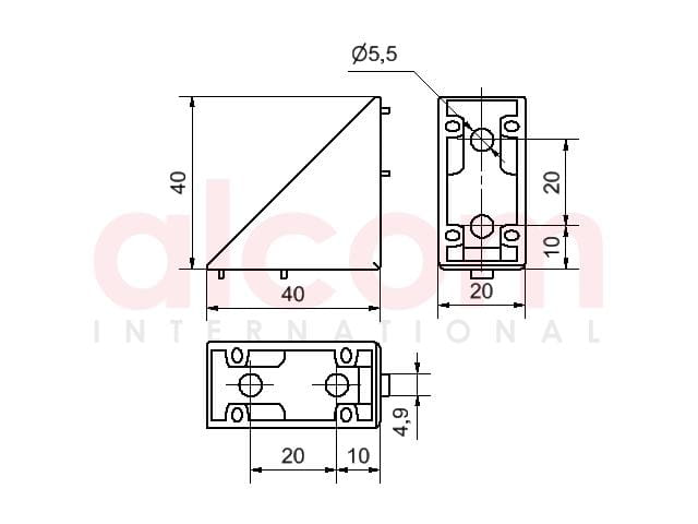 Kątownik 5 40 x 40 ZN