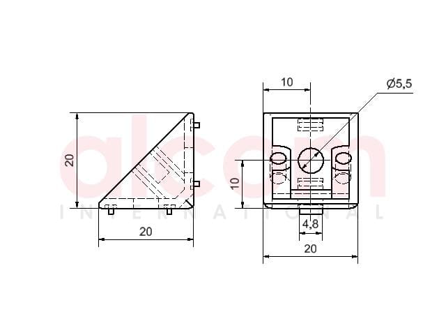 Kątownik 5 20 x 20 ZN