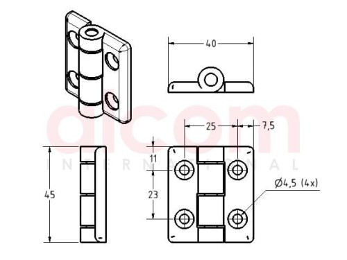 Zawias aluminiowy 20
