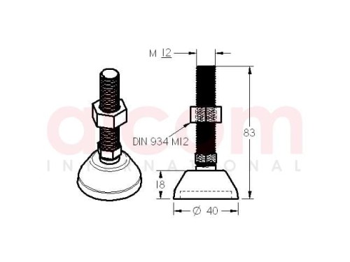 Stopka D40 M12x80