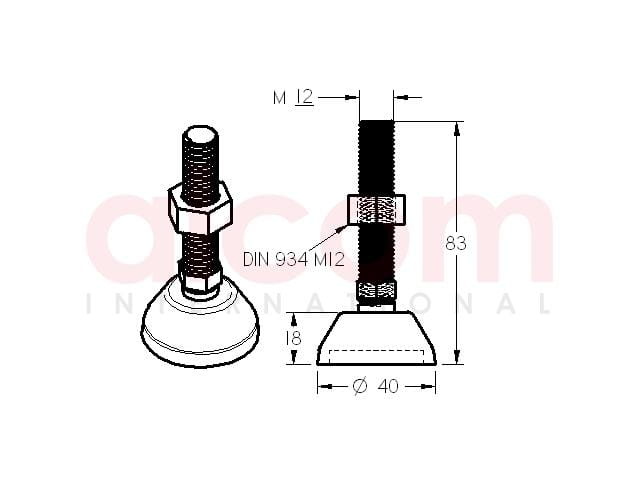 Stopka D40 M12x80