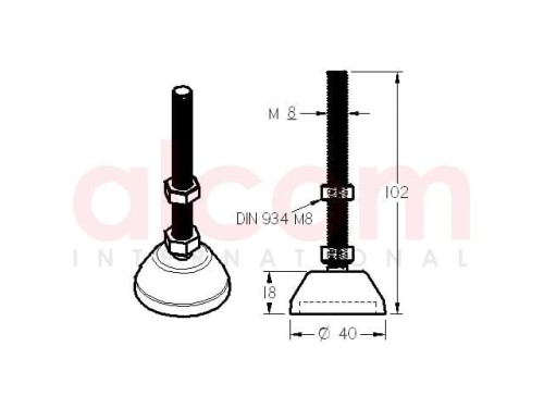 Stopka D40 M8x100