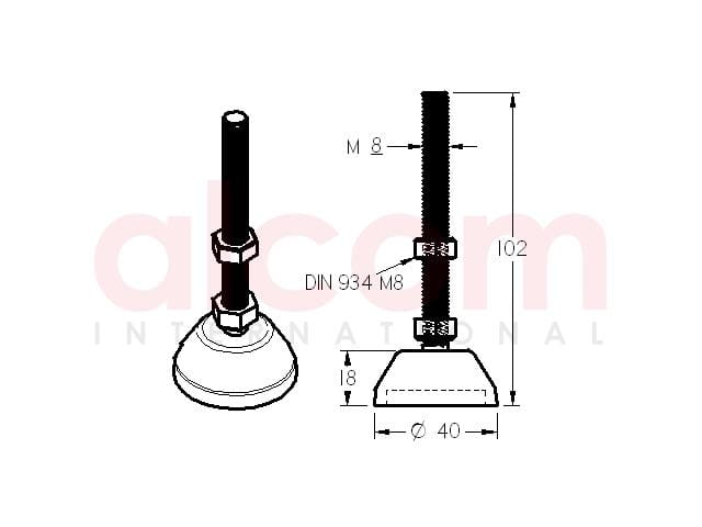 Stopka D40 M8x100