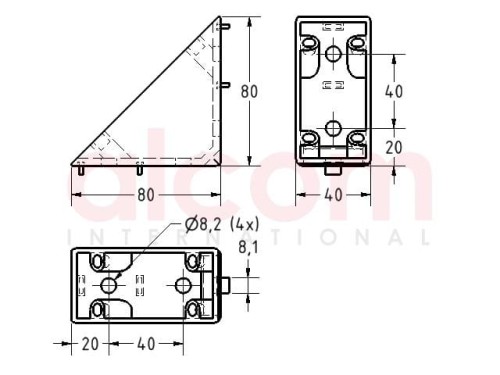 Kątownik 8 80x80 ZN