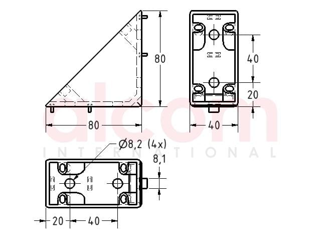 Kątownik 8 80x80 ZN