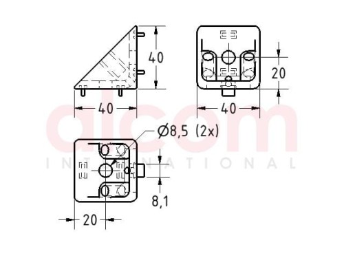 Kątownik 8 40x40 ZN