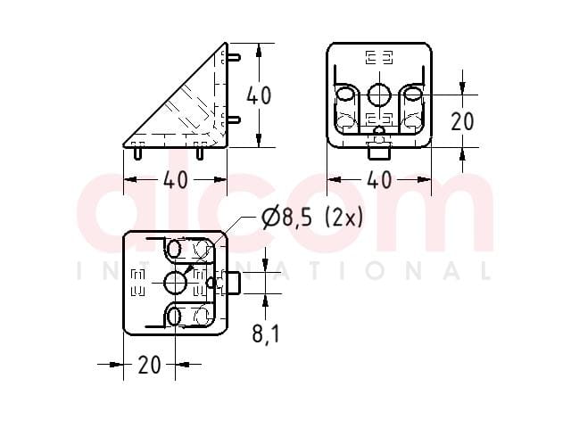 Kątownik 8 40x40 ZN